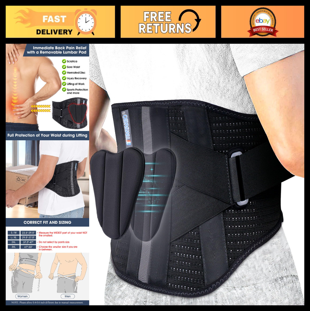 Back Support Brace for Lower Back Pain Relief, Lumbar Pad, Lifting Support, Scol