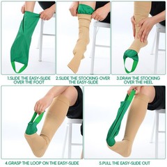Easy Slide Compression Stocking Aid Sock Helper 2 PCS Normal Size Open Toe