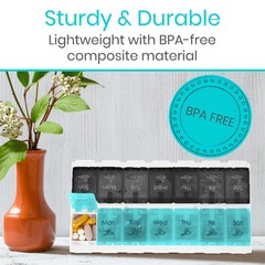 Weekly AM/PM Push Button Pill Planner
