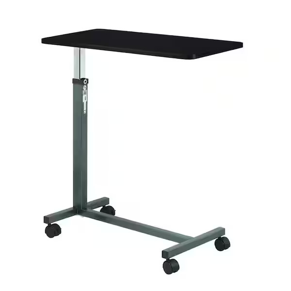 Drive Overbed Table Non-Tilt Top Walnut 28 to 45″ Height Range 13067