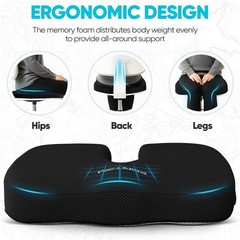 Memory Foam Seat Cushion for Office Chairs – Tailbone & Sciatica Pain Relief