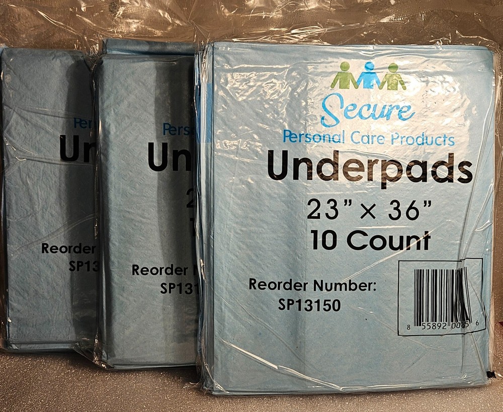 3 Packages (30 Total Pads) Secure Personal Care Underpads 23″ x 36″ *eBay Best*