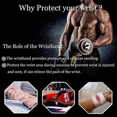 2 Pack Adjustable Wrist Brace Support Straps for Gym Carpal Tunnel Relief
