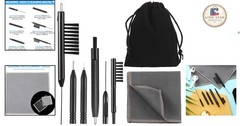 Ultimate 7-Piece Hearing Aid Cleaning Kit with Velvet Bag for Easy Maintenance