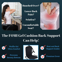 All Gel Orthopedic Seat and Back Cushion Pad | Upper Lower Back Support Pillow f