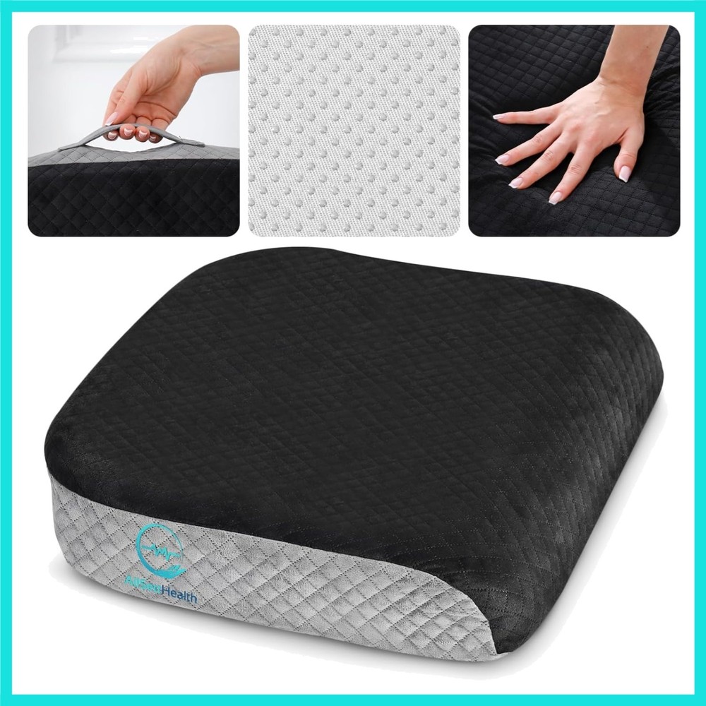 Large Seat Cushion 19” x 17” x 3” Memory Foam for Office Chair, Wheelchair Cu…