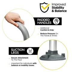 Adjustable Toilet Safety Rail with Handles – Heavy-Duty Stand Alone Frame for El