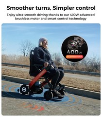 Foldable Electric Wheelchair for Adults & Seniors, Power Wheelchair Walker Co…