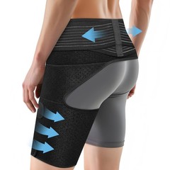 SOLOEVER Hip Brace for Women & Men, Sciatica Pain Relief Devices, Left, Black