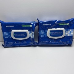 2 McKesson Disposable Wipe Incontinence Washcloth with Aloe and Vitamin E 100 CT