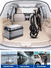 Transport Travel Wheelchair Lightweight Foldable 15.5lb Senior and Kids 220lbs