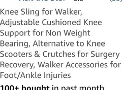 Knee Sling for Walker, Adjustable Cushioned Knee Support for Non Weight Beari…