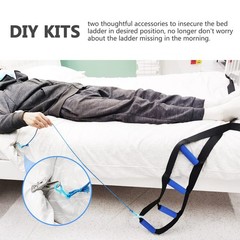 Bed Ladder Assist,Pull up Helper and Sit 4 160 INCHES, Blue, Black