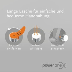 PowerOne Hearing Aid Batteries Size 13-10 Packs of 6 Cells