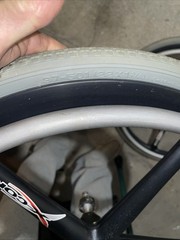 X-core 5-Spoke Mag Wheelchair Wheel Pair 22″ 501mm w/ Solid Tires & Hand rim Axl