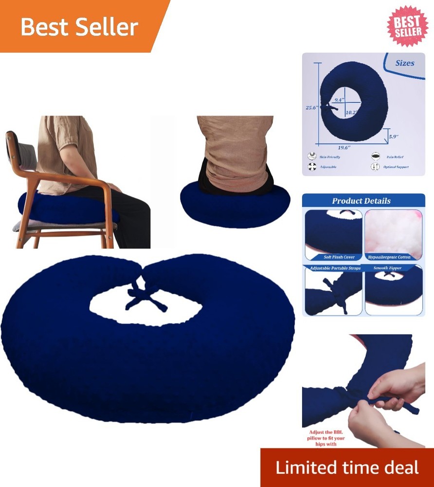 Portable Dark Blue Donut Pillow for Women – Ideal for Butt Surgery Recovery