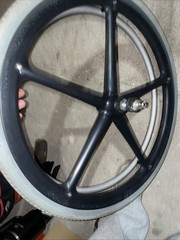 X-core 5-Spoke Mag Wheelchair Wheel Pair 22″ 501mm w/ Solid Tires & Hand rim Axl