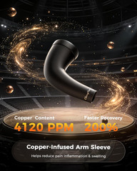 Copper-Infused Compression Arm Sleeve for Men & Women [Stronger Support