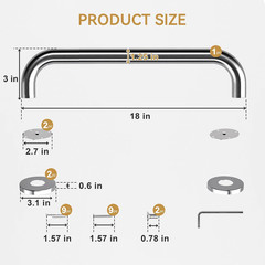 Grab Bars for Shower 18 Inches, Shower Grab Bars for Senior anti Slip, Safety Gr