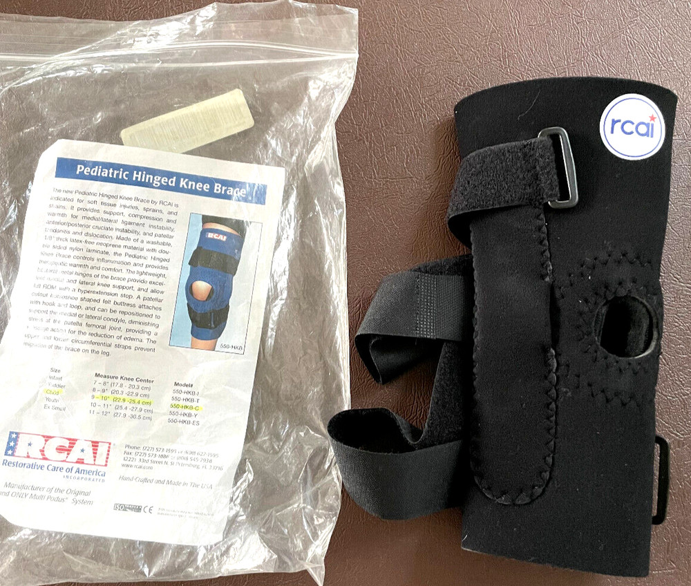 RCAI Knee Brace Pediatric Child D-Ring/Hook and Loop Strap NEW