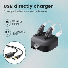 JINGHAO Digital Hearing Aid 18H Battery, Noise Reduction, USB Rechargeable