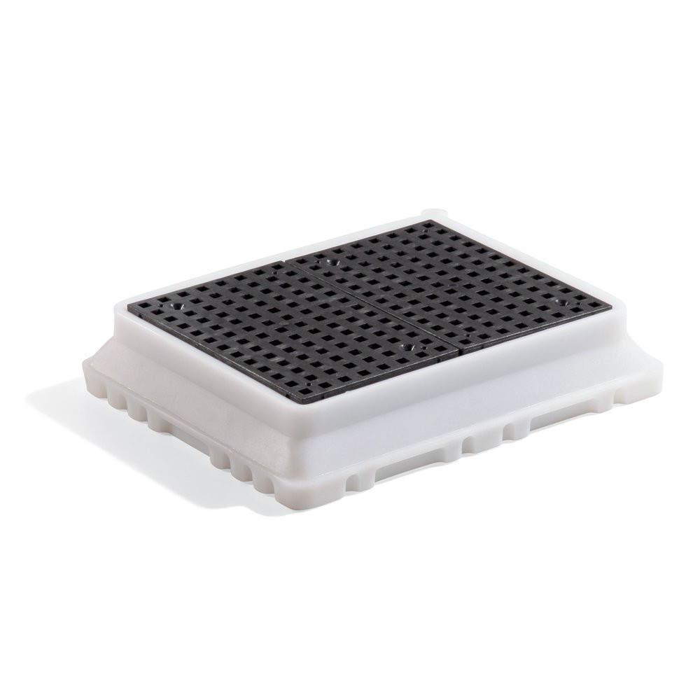 3 Gallon Spill Containment Tray – Durable Sump Tray in White/Black