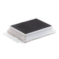 3 Gallon Spill Containment Tray – Durable Sump Tray in White/Black