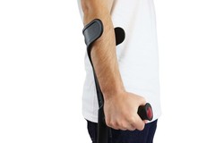 – Forearm Crutches for Adults (x2 Units, Open Cuff), Adjustable, Aluminum, Bl…