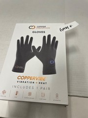 Copper Compression CopperVibe Vibration Heat Therapy Gloves Black (1 Pair)