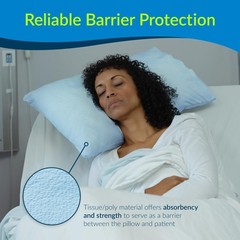Tidi Blue Disposable Pillowcases Soft Gentle Absorbent 100 Pack 21X30 Inches