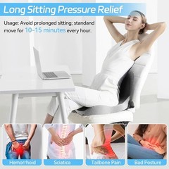 Memory Foam Office Chair Cushion L-Shaped Integrated Seat Cushion Lumbar Support