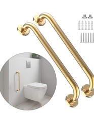 24 Inch anti Slip Shower Grab Bar Gold, 2PK Bathroom Grab Safety Bar 5-193