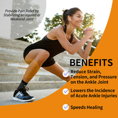 ECCLES3 – 2 Pack – Ankle Compression Sleeves for Pain – Unisex, Men, Women
