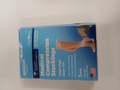 XL Amazon Basic Care Medical Compression Stockings,20-30mmHg Thigh High OpenToe