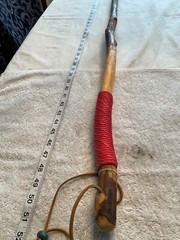 Hand made Wrapped Handle Hiking/walking stick cane wood shaft USA 51-52in NICE