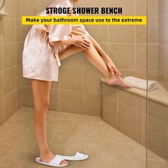 Tile Shower Seat, 22.4″ x 16″ x 20″ Waterproof Triangular Board Shower Bench