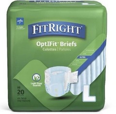 Adult Diapers 20 Ct Medline FitRight Ultra Large 44-56in Incontinence Tabs