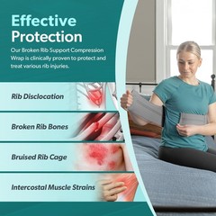 Rib Compression Brace for Men & Women – Chest Support Wrap for Fractured Ribs, C
