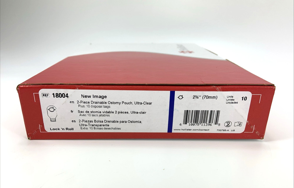10 Hollister 18004 Drainable Pouches Lock ’n Roll 2-3/4″ Flange Exp 2029