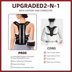 BIHEVN Posture Corrector Back Brace for Men and Women, Small, Black