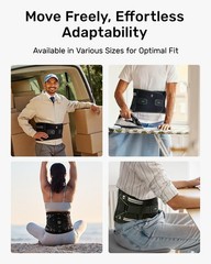 Adjustable Back Brace for Men & Women – Lumbar Support, Breathable Mesh, 8 Stays