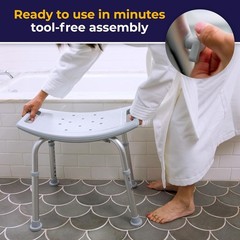 Drive Medical Bathroom Safety Shower Tub Bench Chair Grey 300lbs Limit