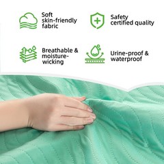 Washable Incontinence Bed Pads 34″x36″ (2 Pack) – Heavy Absorbency, Waterproof,