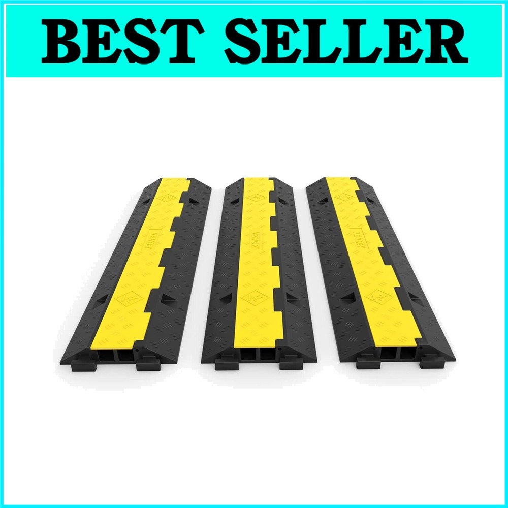 Triple Pack Cable Protector Ramp for Indoor & Outdoor Use – 11000 lbs Capacity