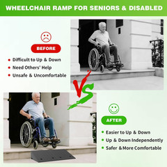 6.7″ Non-Slip Rubber Wheelchair Ramp – 2PCS, 2200Lbs Load Capacity