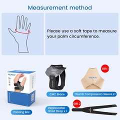 Thumb Support Brace – CMC Joint Splint Braces Arthritis Pain Relief Left – Black