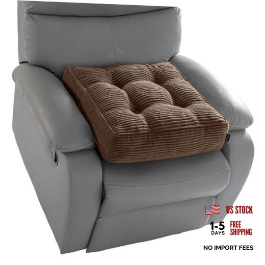 Tufted Corduroy Recliner Seat Cushion for Elderly, High Density 20x20x4 Brown