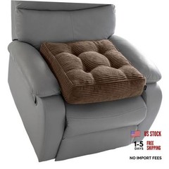 Tufted Corduroy Recliner Seat Cushion for Elderly, High Density 20x20x4 Brown
