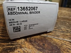 NEW! DeRoyal Abdominal Binder 13652067 Med/Lg 12” 46-62″ Elastic Closure