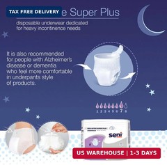Seni Active Super Plus Unisex Adult Incontinence Underwear, Heavy Absorbency, Pu
